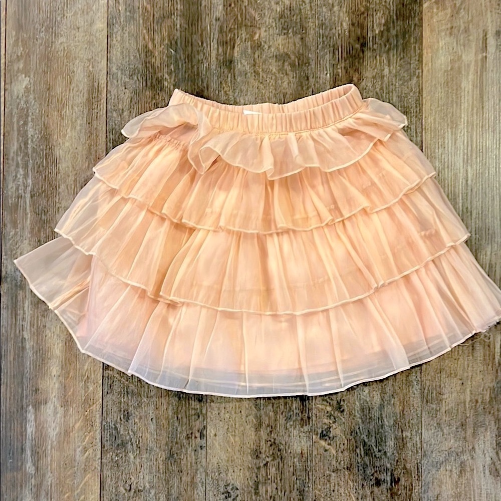 Elegant Peach Ruffled Skirt